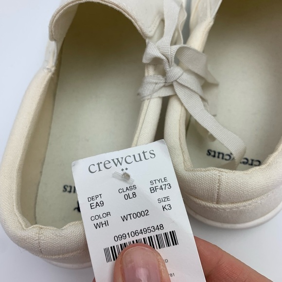NWT Crewcuts Kids Slip On Canvas Sneakers Off White Size K3 3 Little Kids - Picture 8 of 9
